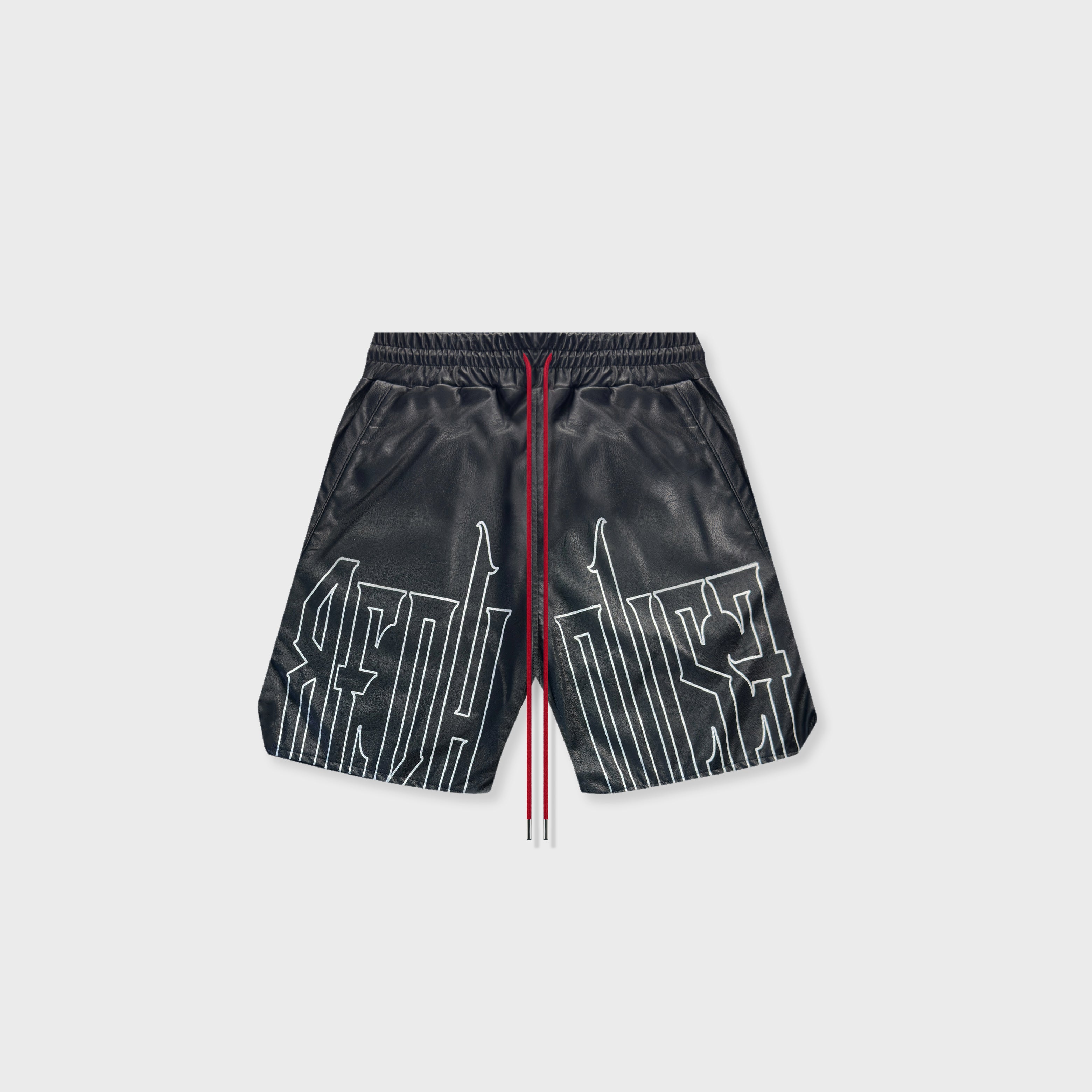ЯH LEATHER LOGO SHORTS