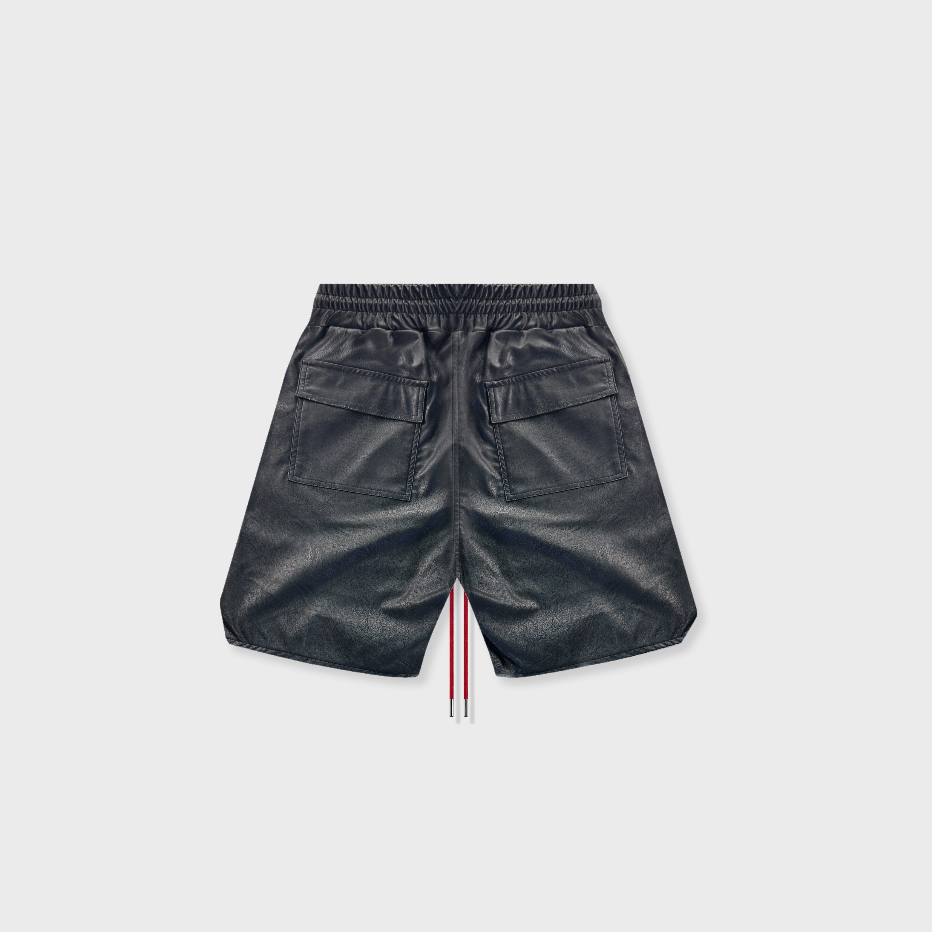 ЯH LEATHER LOGO SHORTS