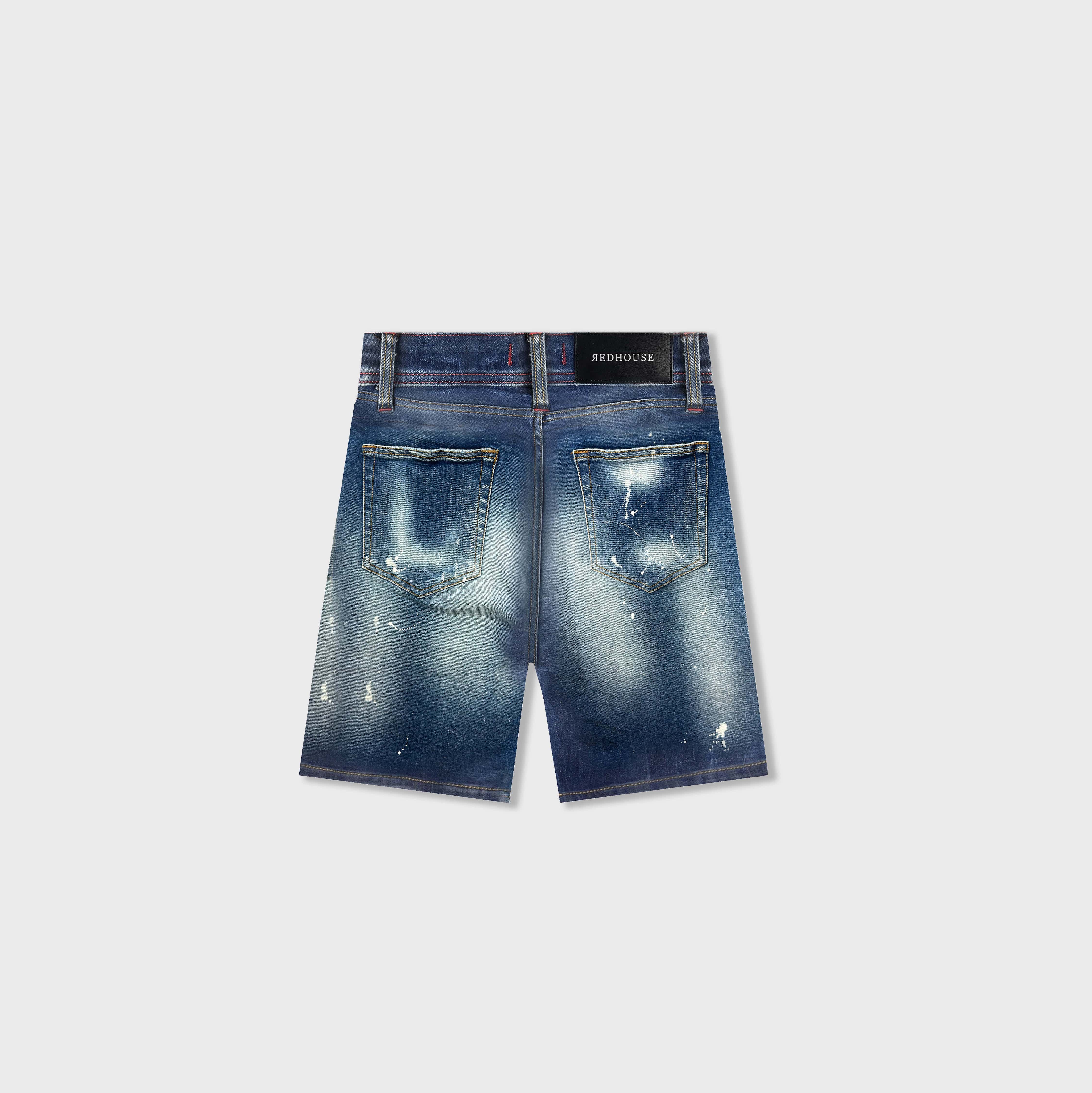 ЯH MIX PATCHWORK SHORTS | MID BLUE