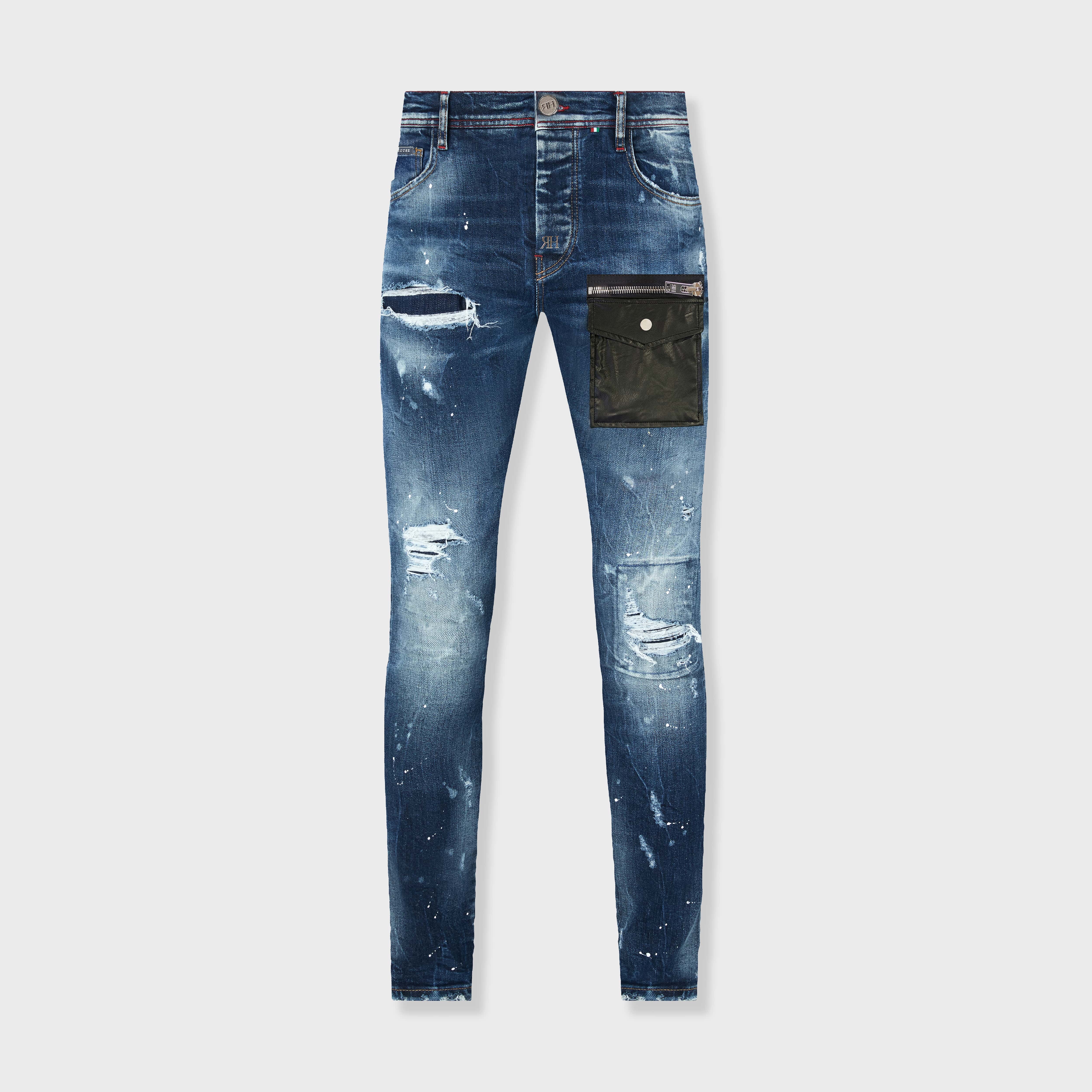 ЯH LEATHER POCKET | DARK BLUE