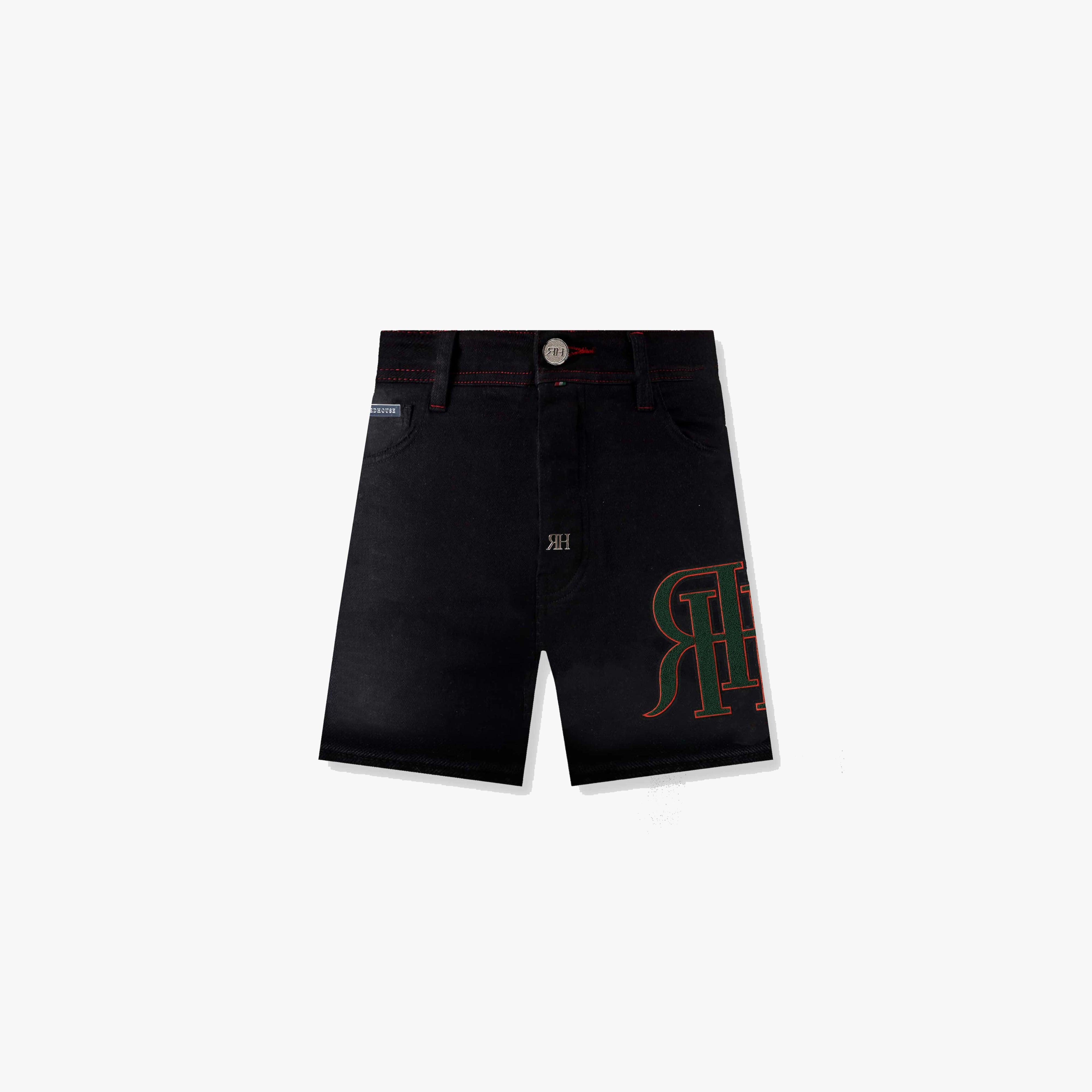 ЯH LOGO SHORTS | DARK BLACK