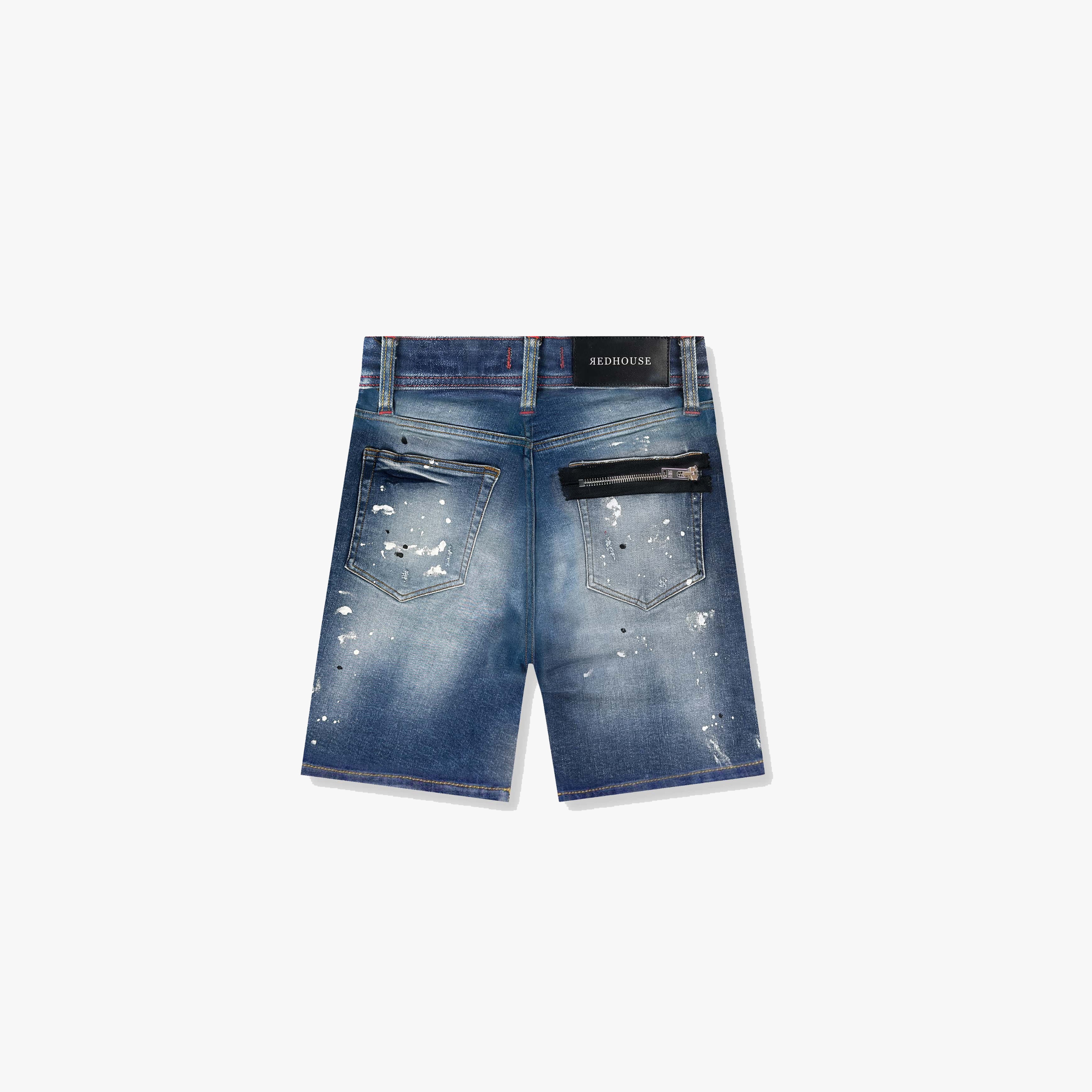 ЯH ZIPPER DENIM SHORTS | DARK BLUE