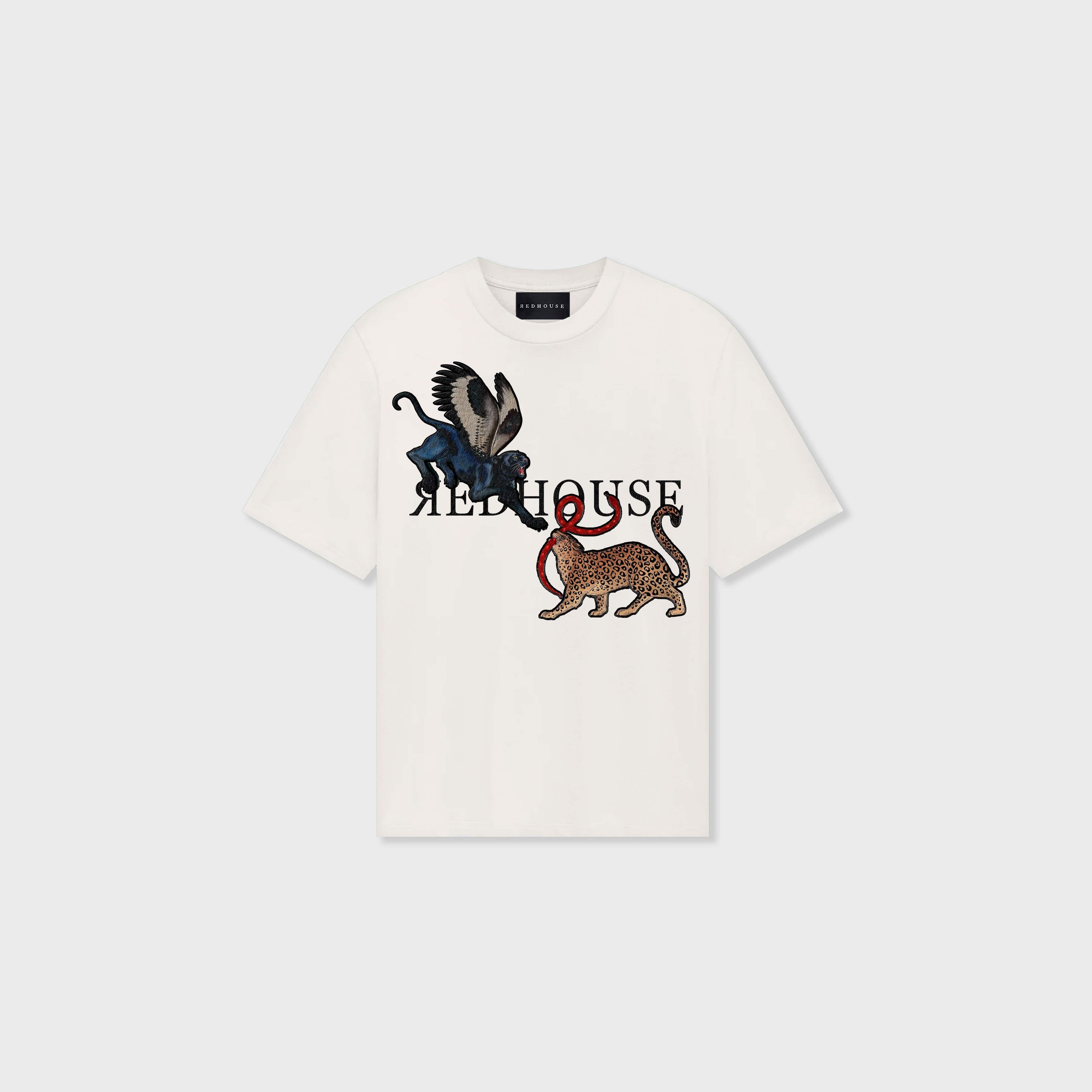 ЯH LEOPARD & PEGASUS WHITE TEE
