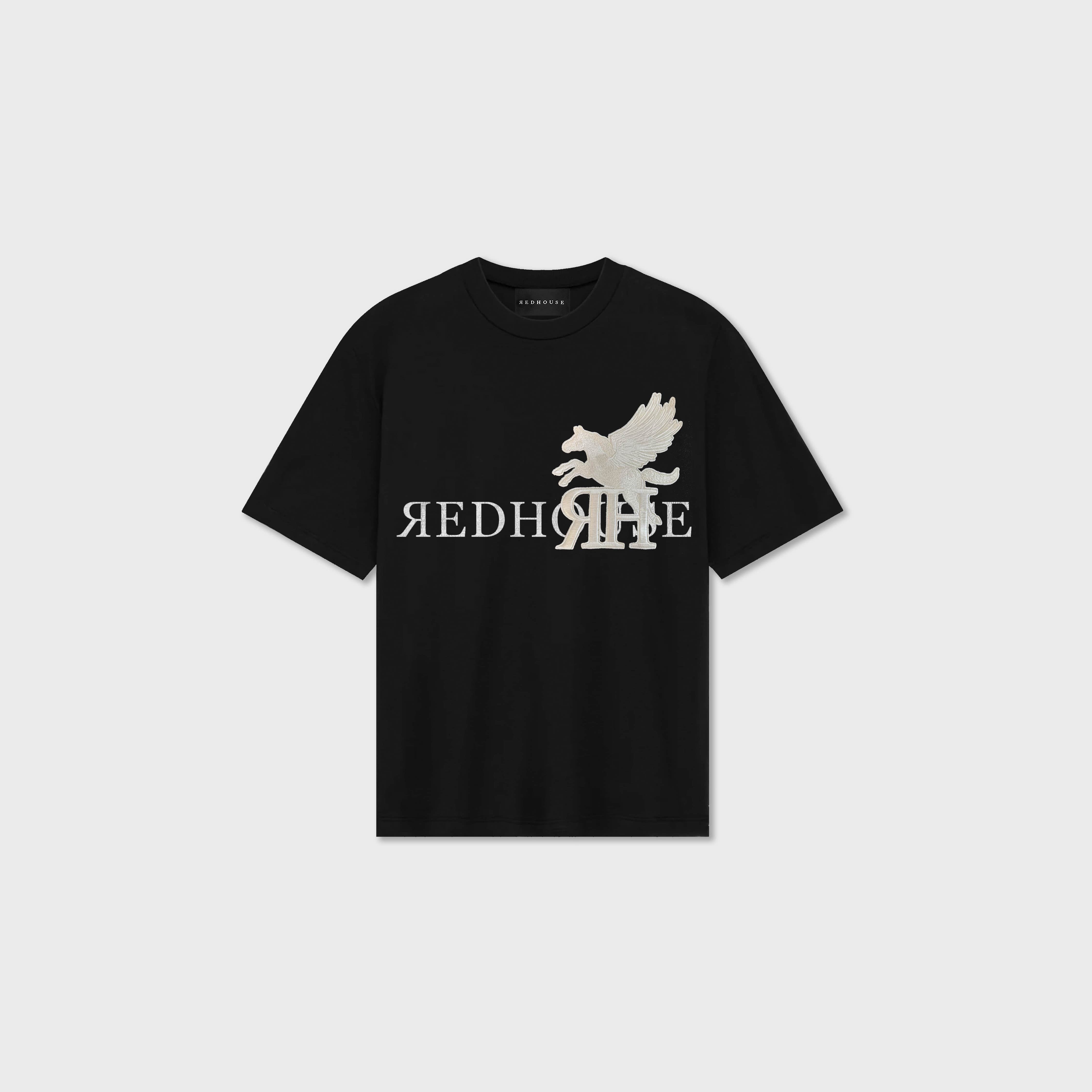 ЯH WHITE PEGASUS BLACK TEE