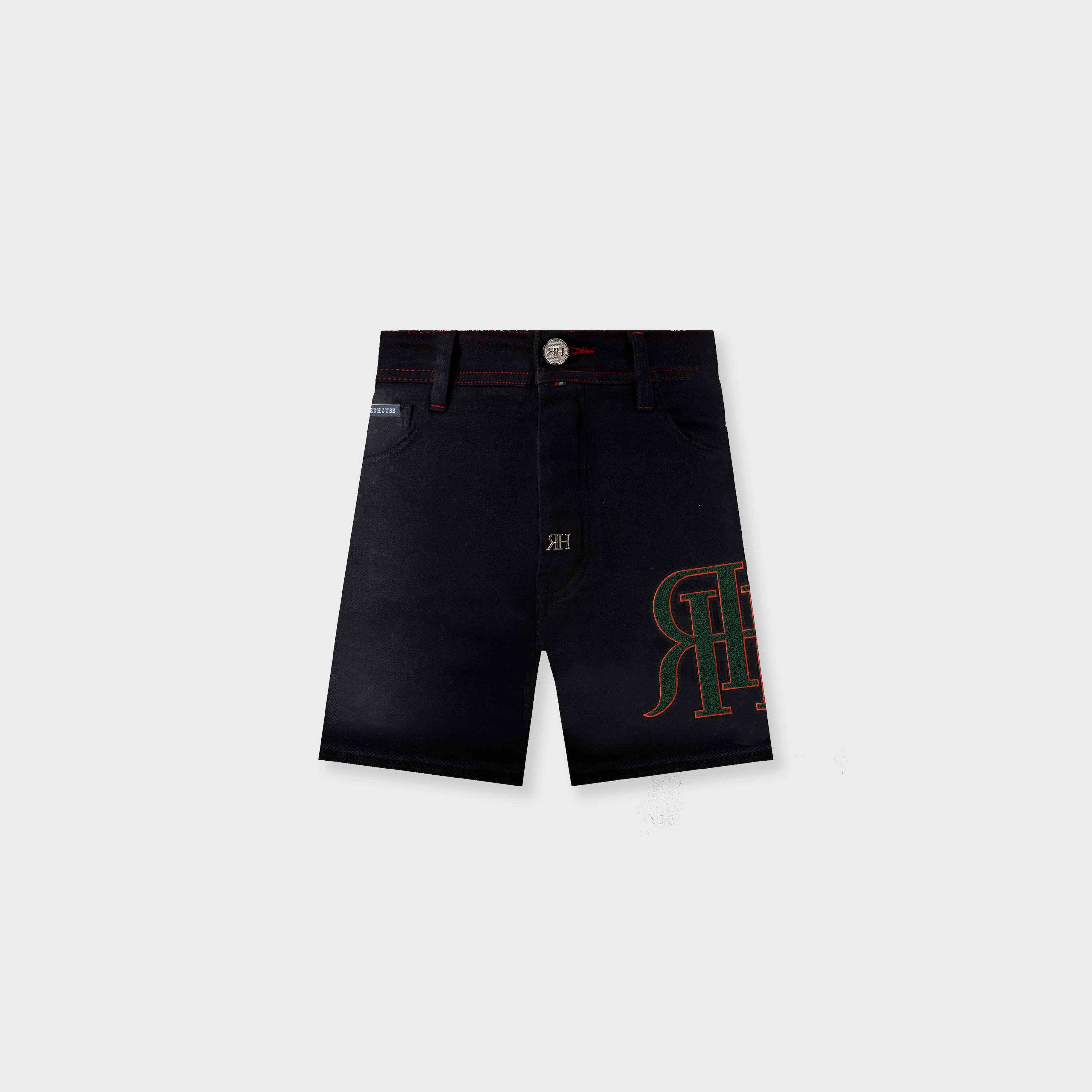 ЯH LOGO SHORTS | DARK BLACK
