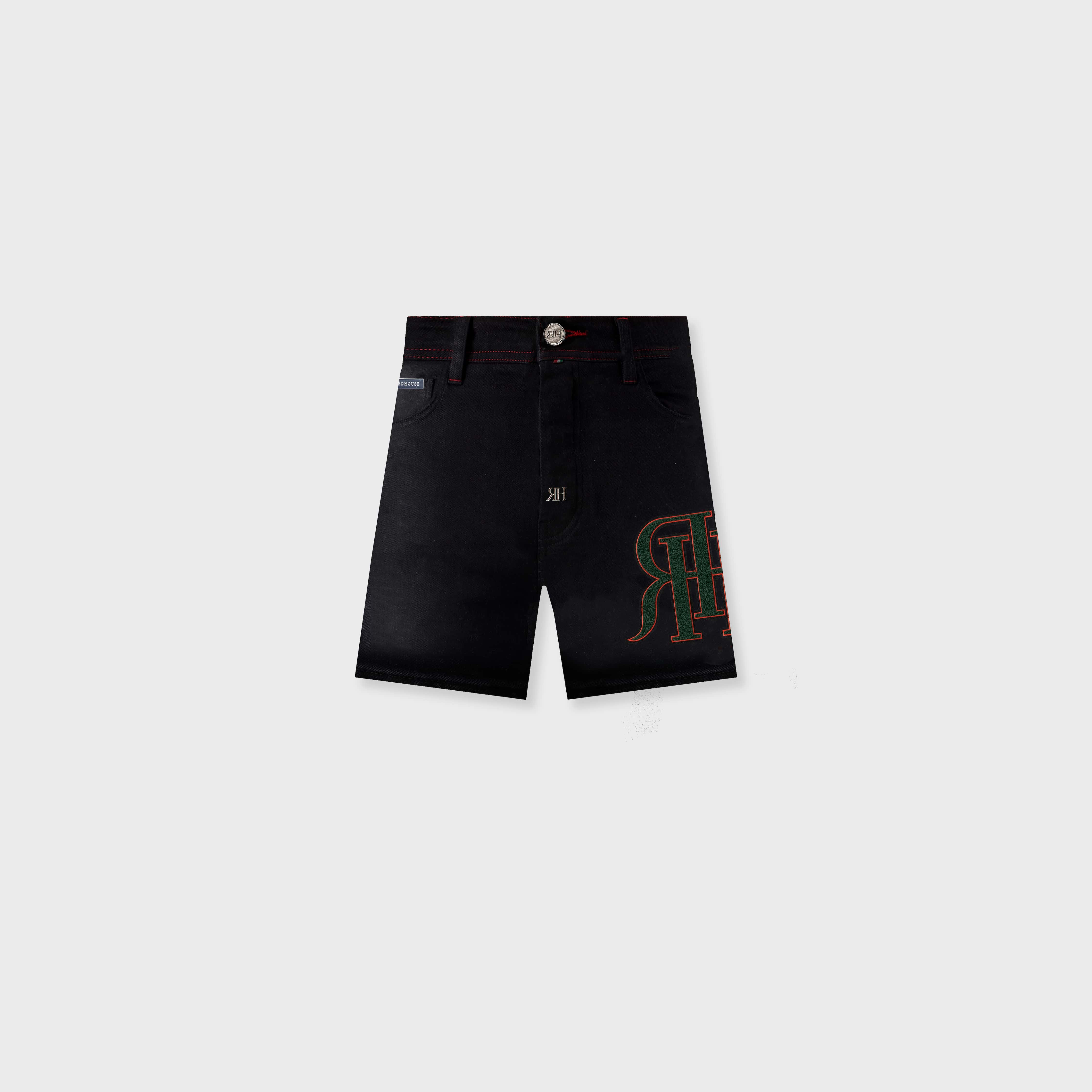 ЯH LOGO SHORTS | DARK BLACK