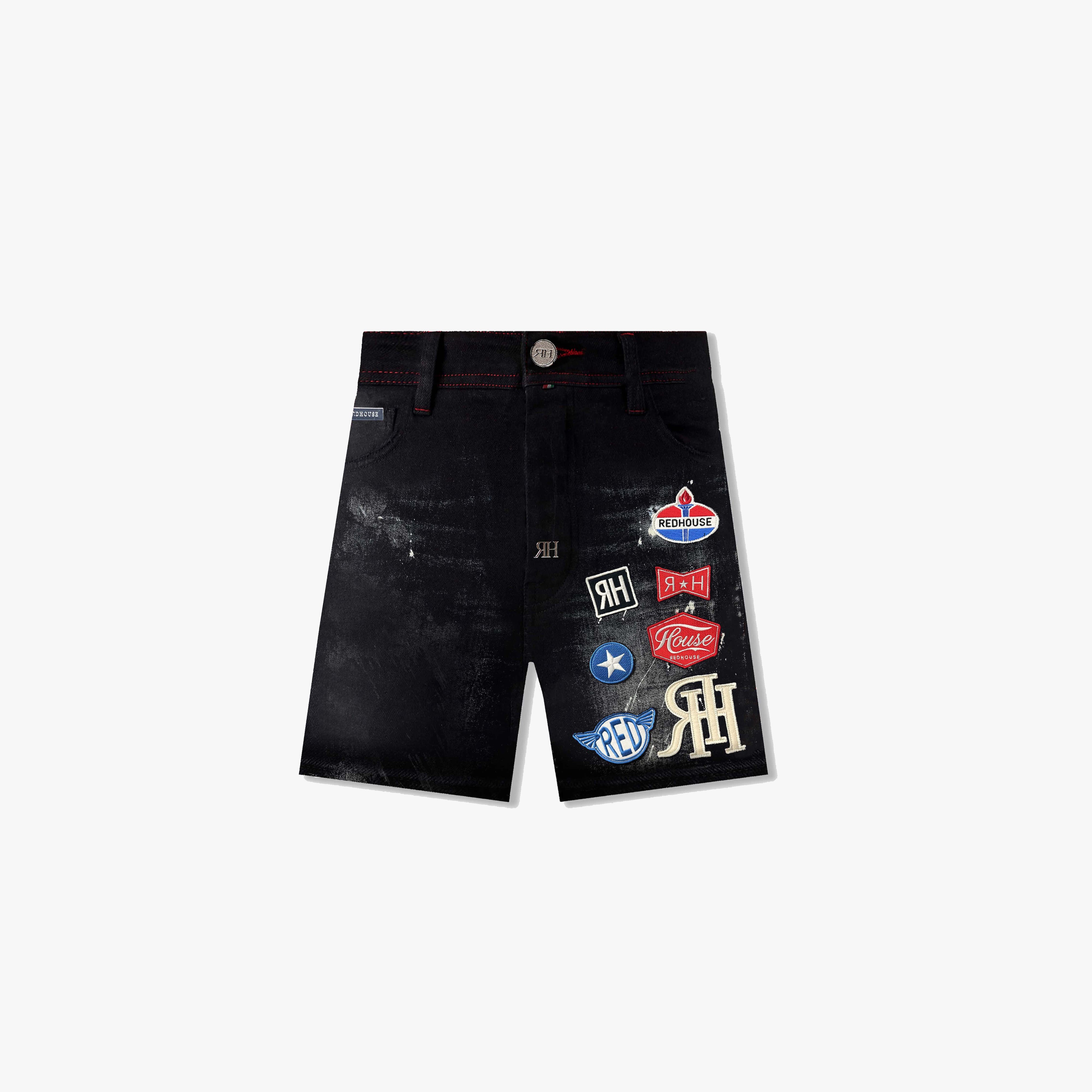 ЯH MIX PATCHWORK SHORTS | AGED BLACK