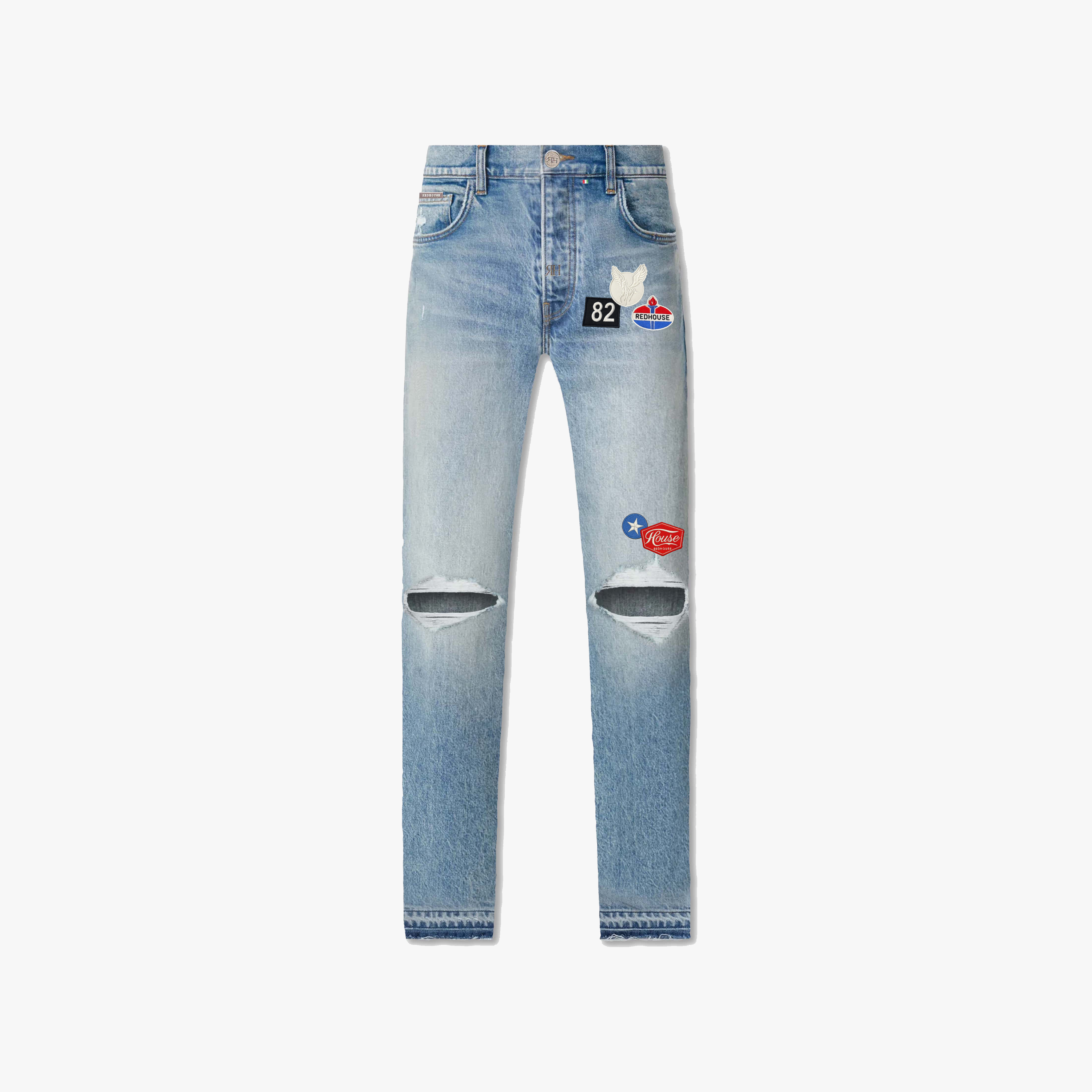 ЯH PATCH BLUE STRAIGHT DENIM