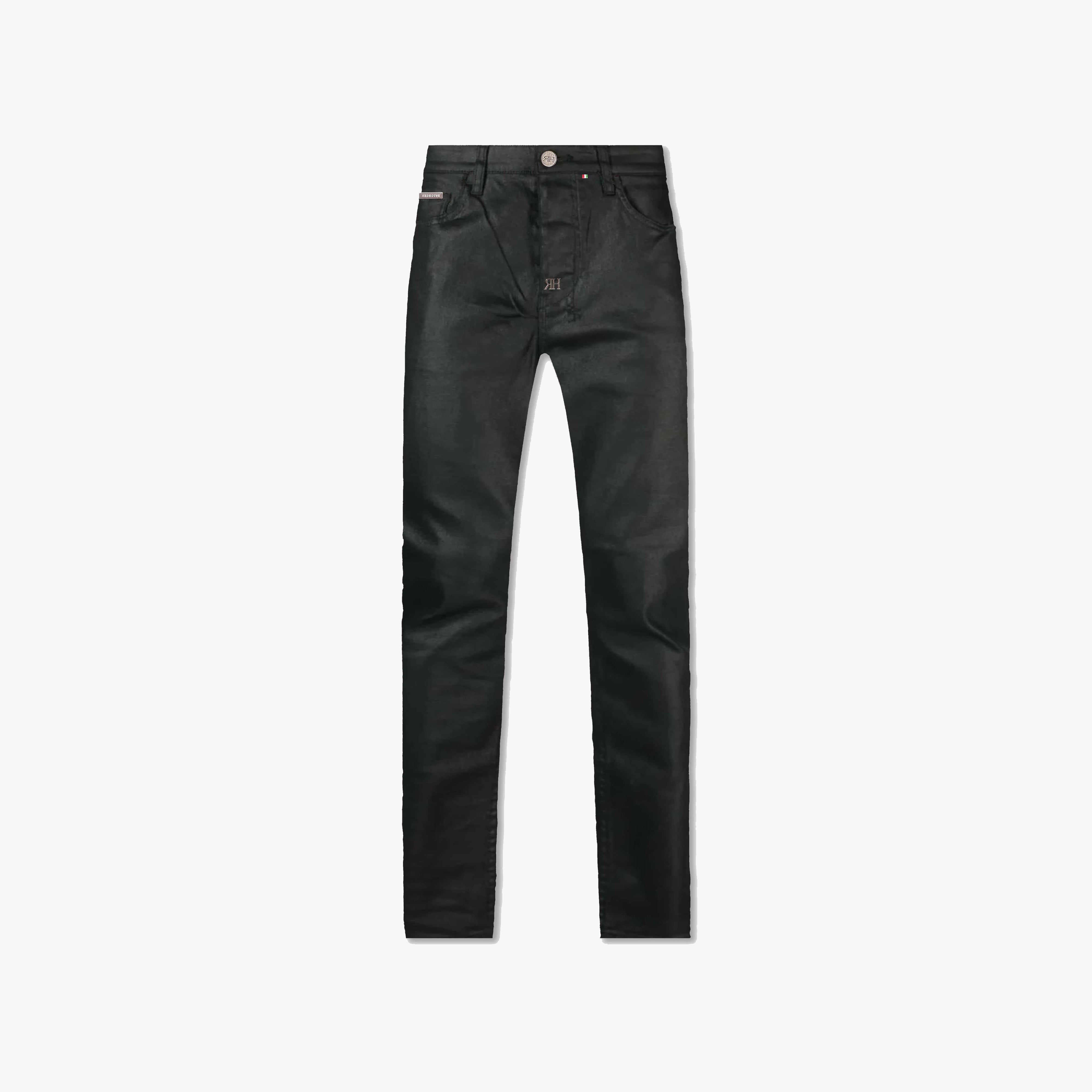 ЯH LEATHER STRAIGHT DENIM