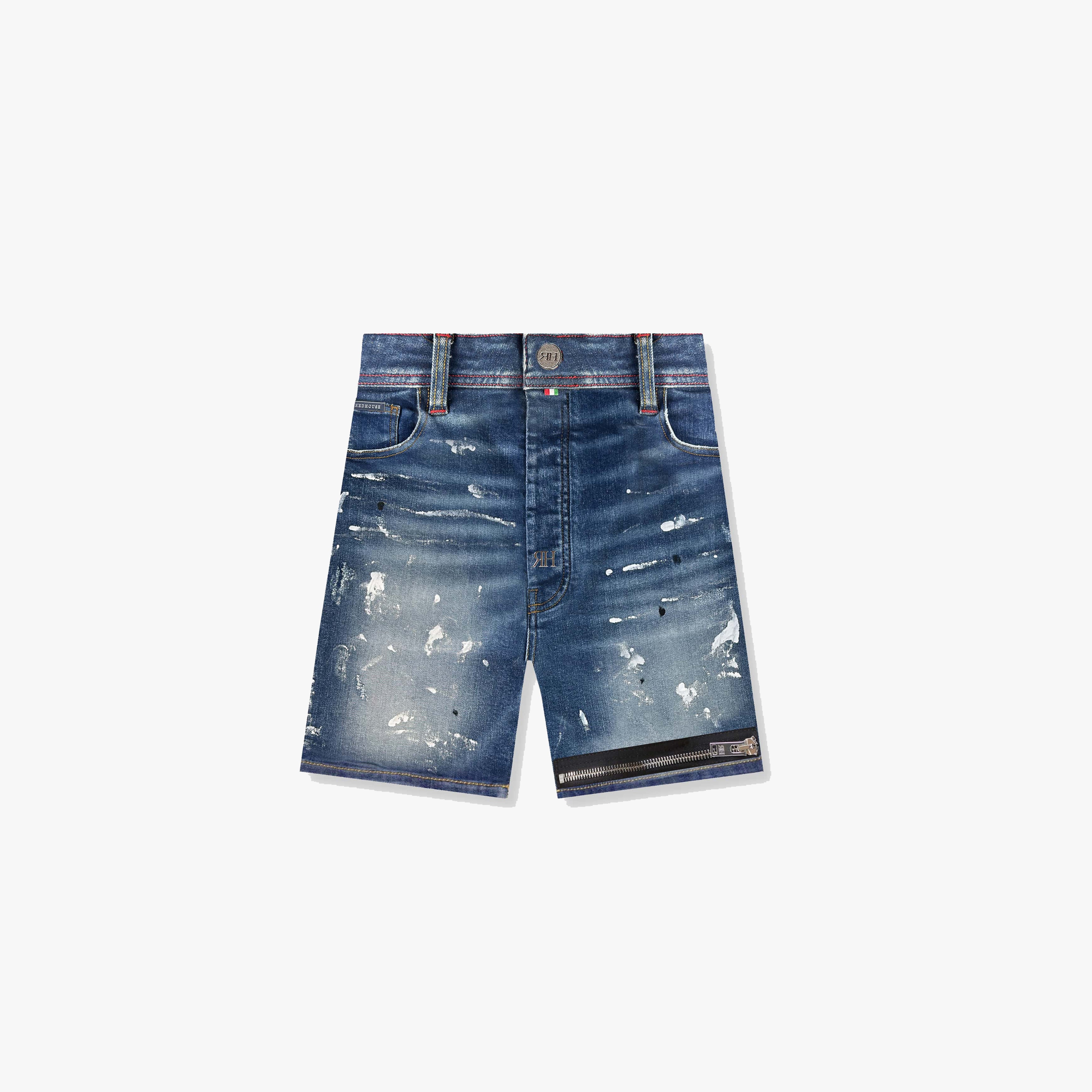 ЯH ZIPPER DENIM SHORTS | DARK BLUE